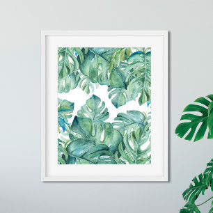 Tropisch Zwitsers Plant Waterverf Art Poster