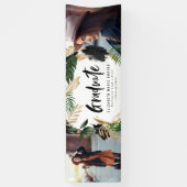 Tropische 2 foto afstuderen moderne scriptbanne spandoek (Verticaal)