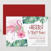 Tropische 30e verjaardag Uitnodiging Sjabloon (Voorkant / Achterkant)