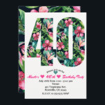 Tropische 40 40e 40e verjaardag Uitnodiging<br><div class="desc">Tropische 40 40e 40e verjaardag uitnodigingen. Aanpassen voor elk evenement.</div>