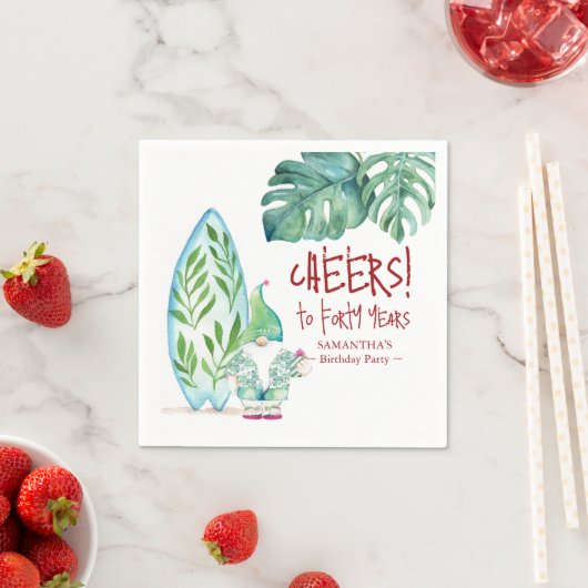 Tropische 40e verjaardag Kerstmis in juli Thema Servet (Insitu)