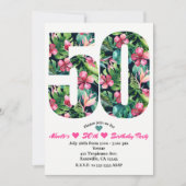 Tropische 50 50e 50e verjaardagsfeest uitnodiging (Voorkant)