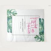 Tropische 50ste verjaardag achtergrond wandkleed (Voorkant (horizontaal))