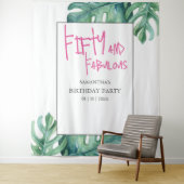 Tropische 50ste verjaardag achtergrond wandkleed (In situ)
