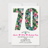 Tropische 70 70e 70e verjaardag uitnodiging (Voorkant)