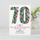 Tropische 70 70e 70e verjaardag uitnodiging (Staand voorkant)