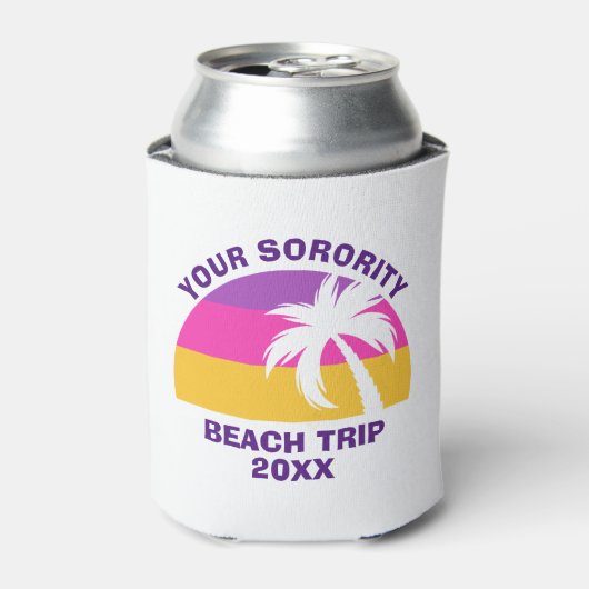 Tropische aangepaste drippalmboom met Sorority Bea Blikjeskoeler (Blikje Voorkant)