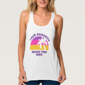 Tropische aangepaste drippalmboom met Sorority Bea Tanktop (Voorkant)
