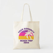 Tropische aangepaste drippalmboom met Sorority Bea Tote Bag (Voorkant)