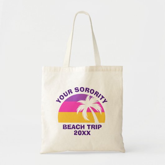 Tropische aangepaste drippalmboom met Sorority Bea Tote Bag (Voorkant)