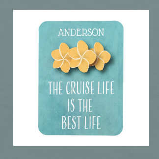 Tropische aanjager monogram handdop voor Cruisefas Magneet