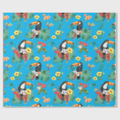 Tropische aanraak en bloemen cadeaupapier (Vlak)