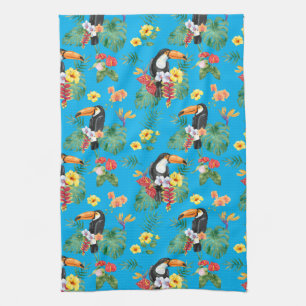 Tropische aanraak en bloemen theedoek