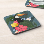 Tropische aanraking in de natuur bier onderzetter (Linkerzijde)