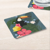 Tropische aanraking in de natuur kartonnen onderzetters (Schuin)