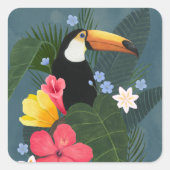 Tropische aanraking in de natuur vierkante sticker (Voorkant)