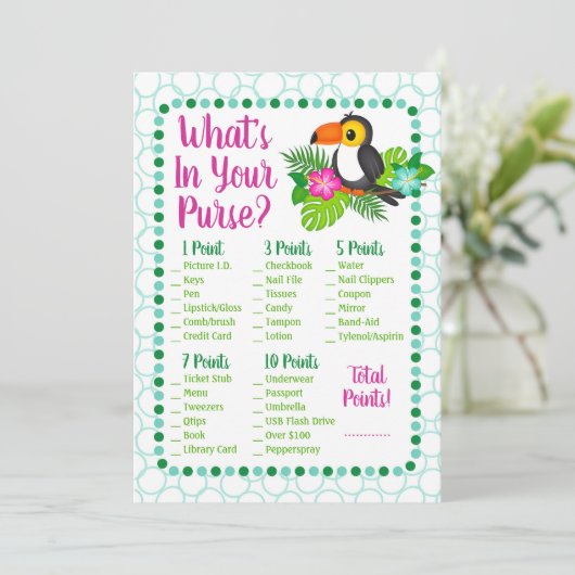 Tropische aanraking wat er in uw Purse Shower Game (Staand voorkant)