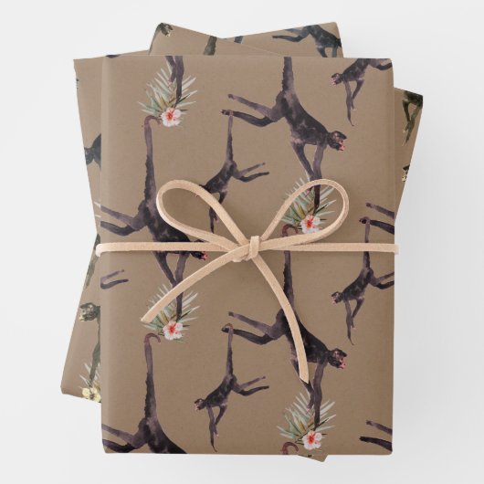 Tropische aap Waterverf van Kraft Paper Oerwoud (In situ)