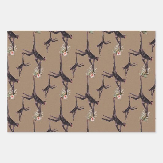 Tropische aap Waterverf van Kraft Paper Oerwoud (Voorkant)