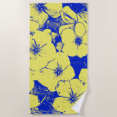 Tropische Abstracte bloemen Strandlaken (Voorkant)