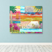 Tropische Abstracte Canvasprint met Stretch Canvas Afdruk (Insitu (Houten vloer))