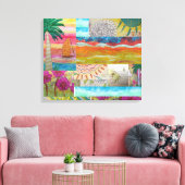 Tropische Abstracte Canvasprint met Stretch Canvas Afdruk (Insitu (Woonkamer))