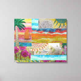 Tropische Abstracte Canvasprint met Stretch Canvas Afdruk