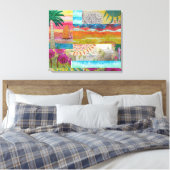 Tropische Abstracte Canvasprint met Stretch Canvas Afdruk (Insitu (Slaapkamer))