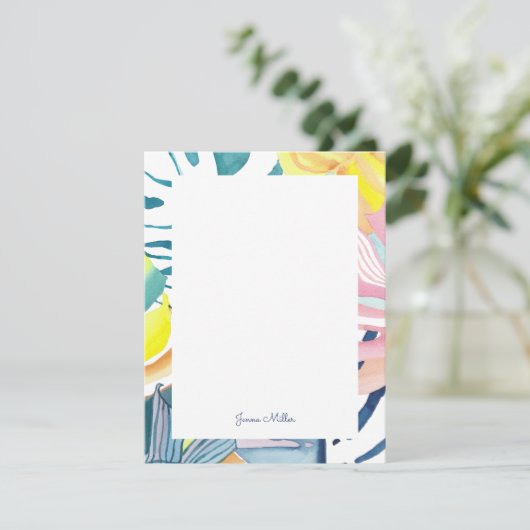 Tropische Abstracte kunst, aangepaste flatnote Kaa Kaart (Staand voorkant)