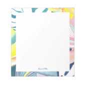 Tropische Abstracte Kunst Gepersonaliseerde briefp Notitieblok (Voorkant)