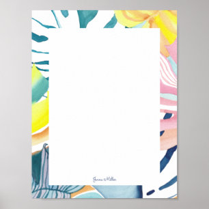 Tropische Abstracte Kunst Persoonlijke Poster Bord
