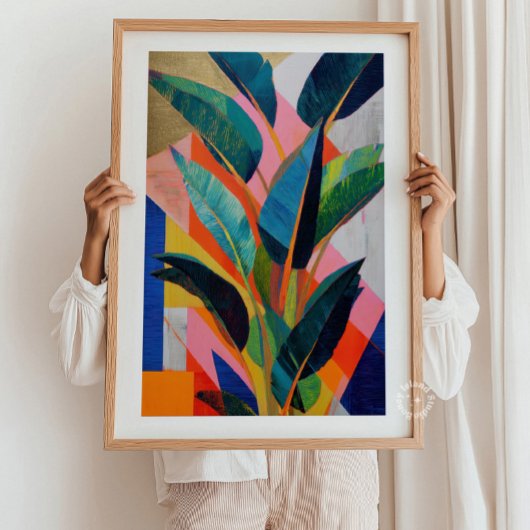 Tropische Abstracte Print, Moderne Kust Muur Kunst Poster