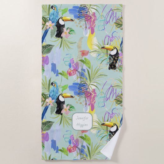 Tropische abstracties strandlaken (Voorkant)