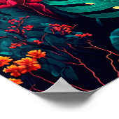 Tropische achtergrond met exotische bloemen en bla poster (Hoek)