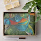 Tropische achtergrond met papegaaien Decoupage Tissuepapier (Geschenk)