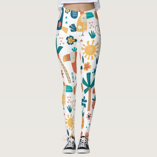 Tropische achtertuin leggings (Voorkant)