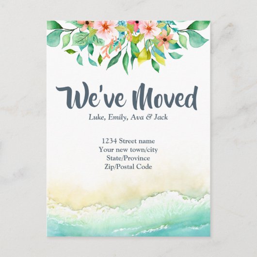 Tropische adreswijziging briefkaart (Voorkant)