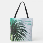Tropische afbeelding met voorgeblazen palmboom tote bag (Voorkant)