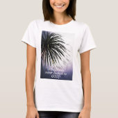 Tropische afbeelding T-shirt met voorgeblazen palm (Voorkant)