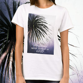 Tropische afbeelding T-shirt met voorgeblazen palm