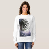 Tropische afbeelding T-shirt met voorgeblazen palm (Voorkant volledig)