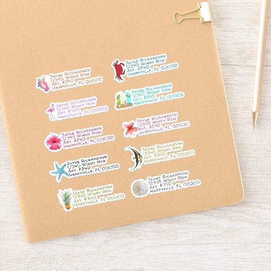 Tropische Afbeeldingen Retouradres Stickers (Notitieboek)