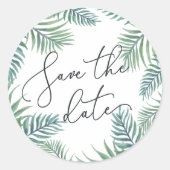 Tropische afbraak Bewaar de datum Ronde Sticker (Voorkant)