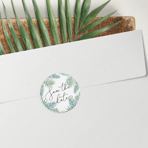 Tropische afbraak Bewaar de datum Ronde Sticker