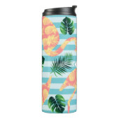 Tropische afbraak en ananas Flamingos | Monogram Thermosbeker (Gedraaid links)