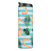 Tropische afbraak en ananas Flamingos | Monogram Thermosbeker (Geroteerd rechts)