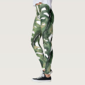 Tropische afdruk in waterverf leggings (Links)
