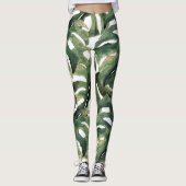 Tropische afdruk in waterverf leggings (Voorkant)