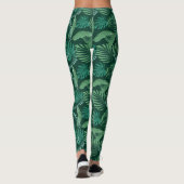 Tropische afdruk Leggings Groen (Achterkant)