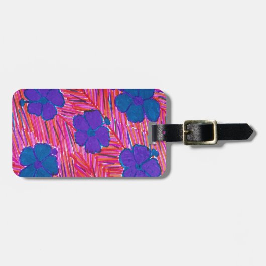 Tropische afdrukken van roze Hawaii Dreams Bagagelabel (Voorkant horizontaal)